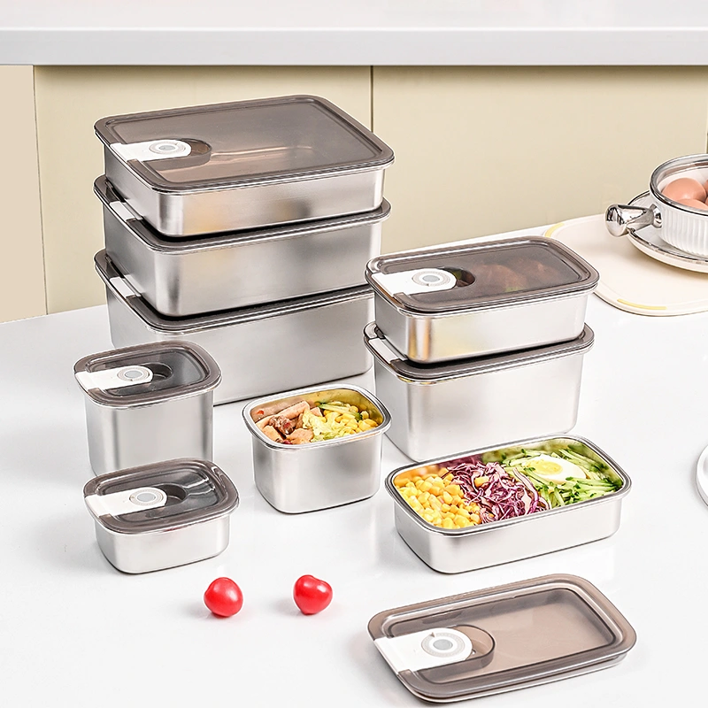 316L Stainless Steel Food Storage Container Multiple sizesSealed Fresh-Keeping Airtight Storage Box Lunch Box
