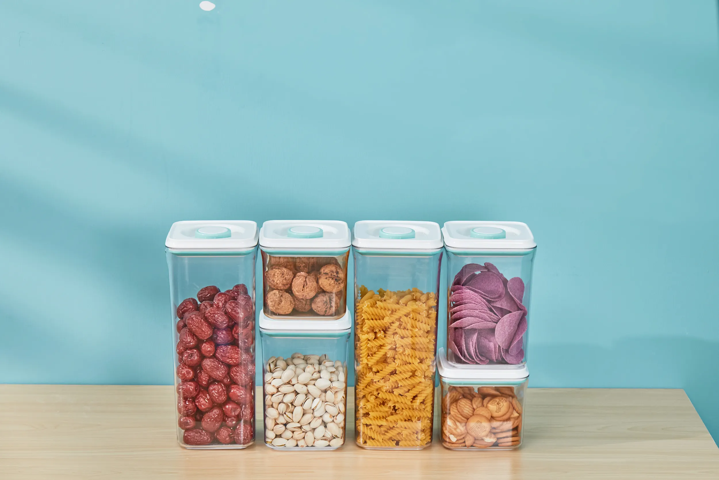 Airtight Knob with Lid Cereal Transparent Nuts Stackable Dry Food Bins Dried Fruit Boxsealed Jar Food Storage Container