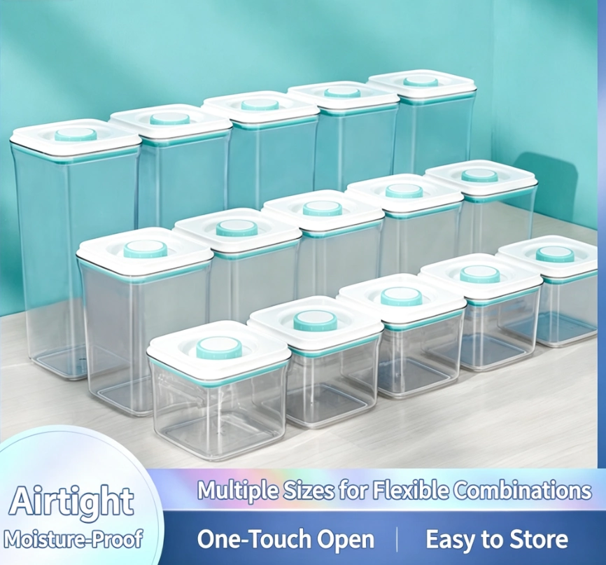 Airtight Knob with Lid Cereal Transparent Nuts Stackable Dry Food Bins Dried Fruit Boxsealed Jar Food Storage Container