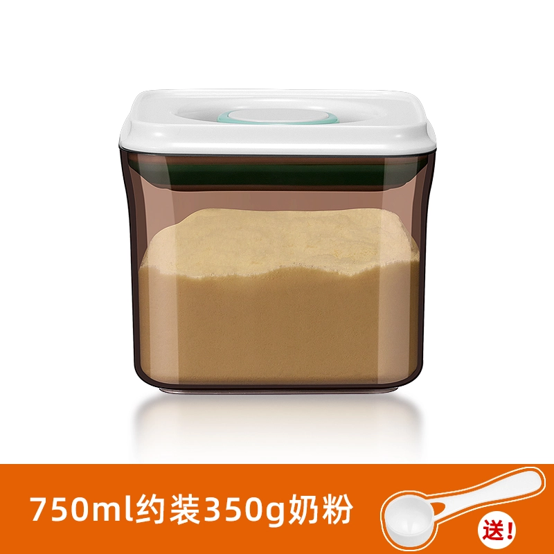 Light-blocking amber plastic airtight canister for coffee beans and milk powder—protects contents from light and oxidation.