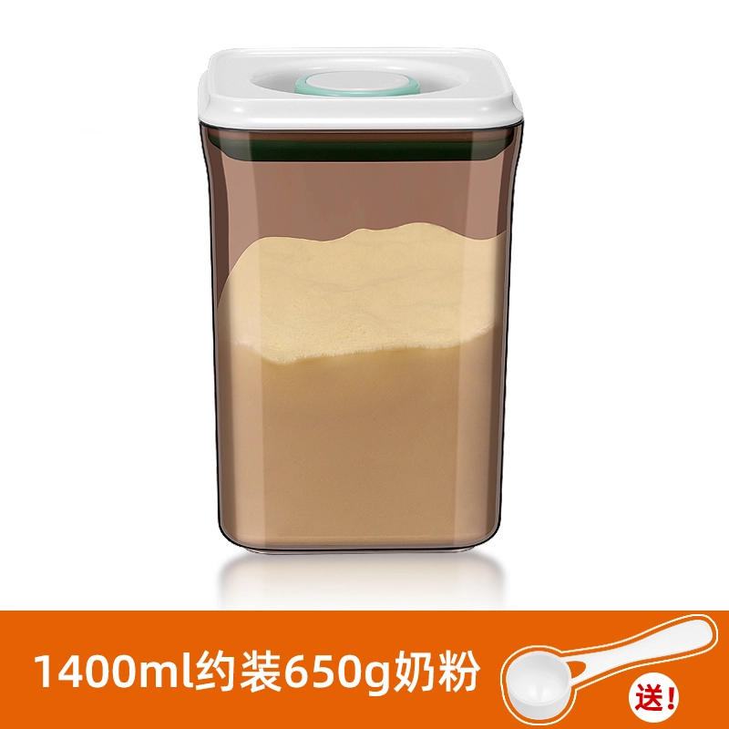Light-blocking amber plastic airtight canister for coffee beans and milk powder—protects contents from light and oxidation.