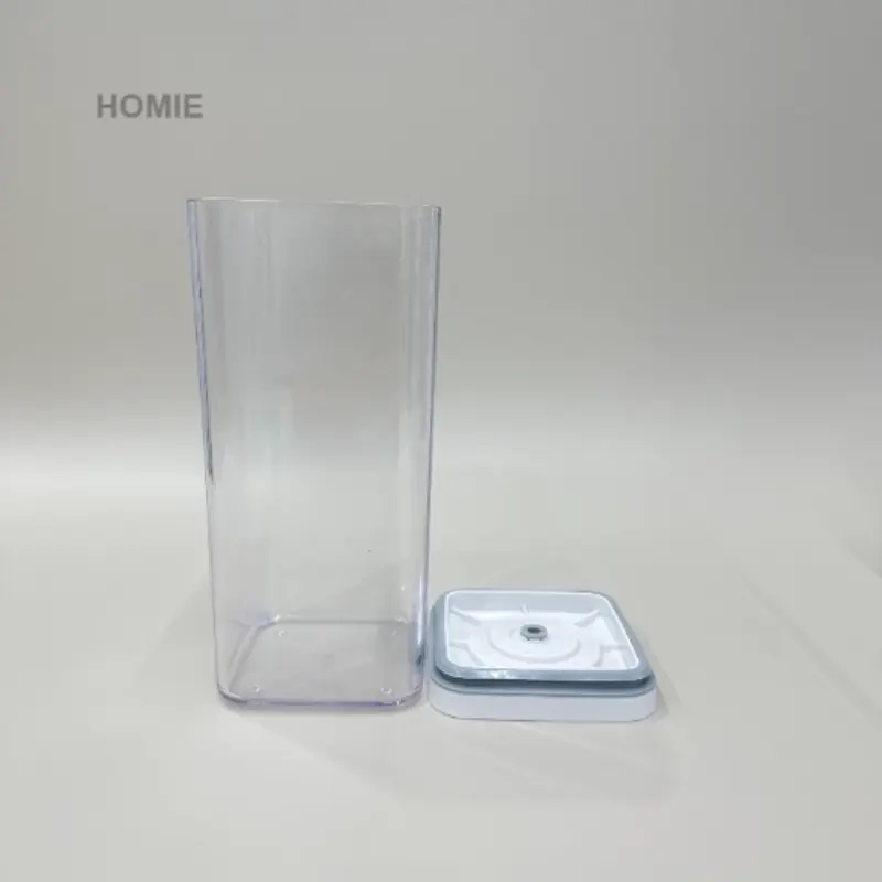 1980ml Square AS Plastic Vacuum Sealed Jar