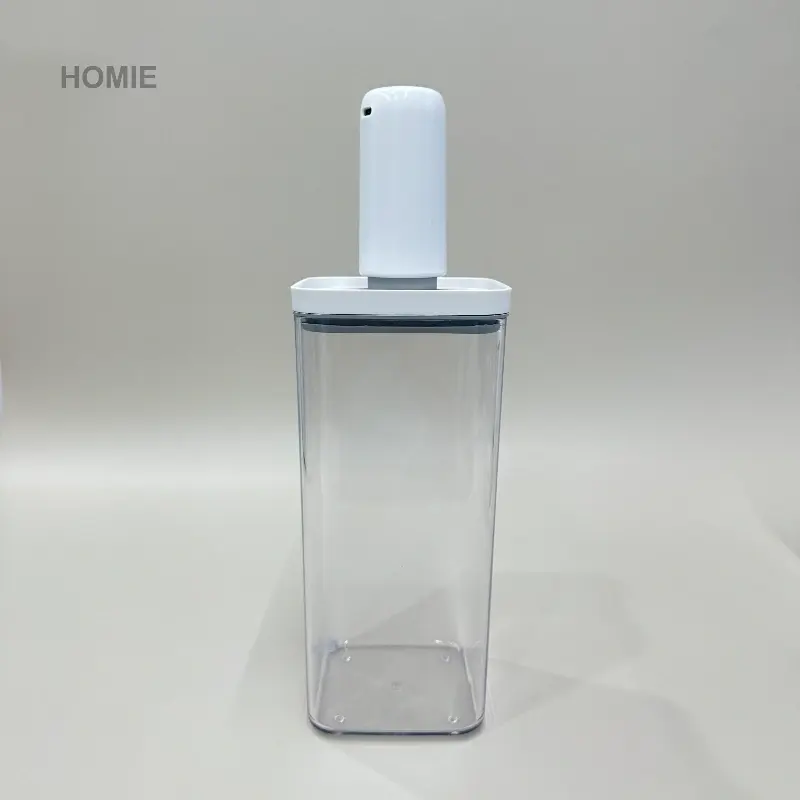 2500ml Square AS Plastic Vacuum Sealed Jar