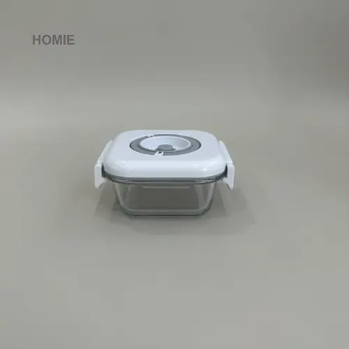 310ml Square Vacuum-Sealed High Borosilicate Glass Baby Food Storage Container。