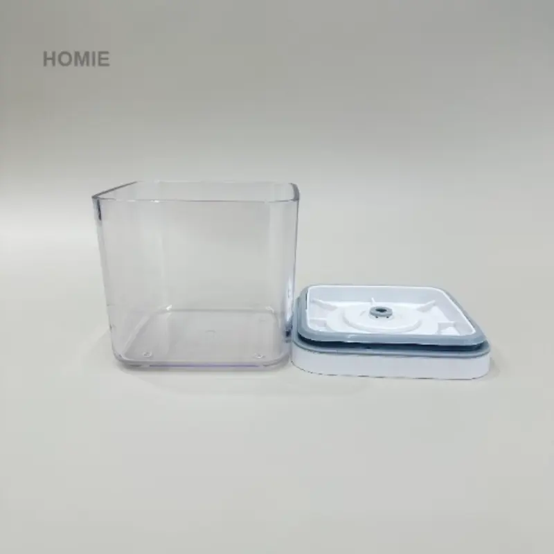 980ml Square AS Plastic Vacuum Sealed Jar