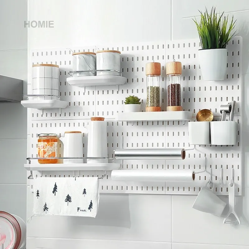 6-Piece DIY Modular Wall Pegboard Organizer Set