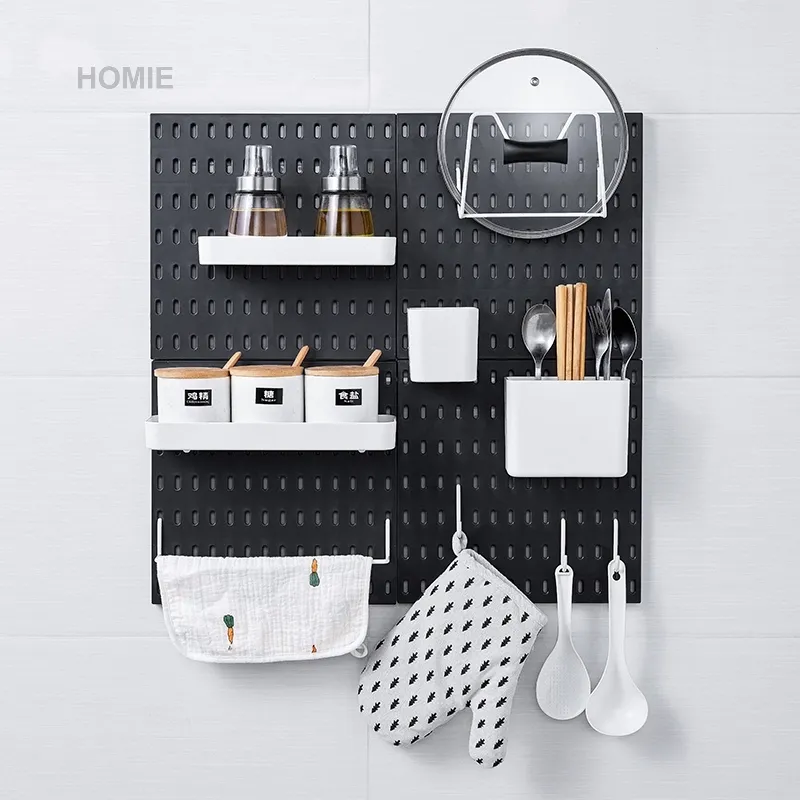 Amazon Hot Sale No Drill Pegboard Wall Storage 4-Piece Set