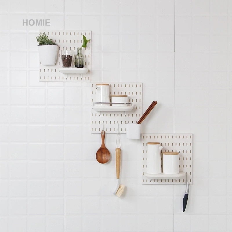 28×28cm DIY No-Drill Square Adhesive Pegboard