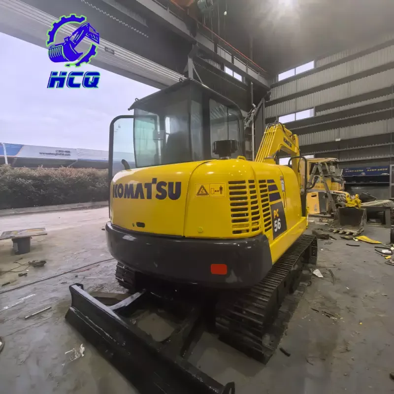 Verified used Komatsu PC56 mini excavator, genuine hour meter to prevent excavator hour meter fraud, reliable second-hand construction machinery