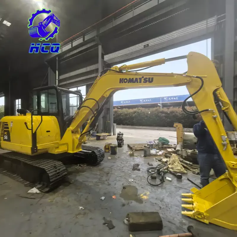 Used Komatsu PC56 mini excavator, fully inspected to avoid excavator hour meter fraud, reliable second-hand construction machinery for sale