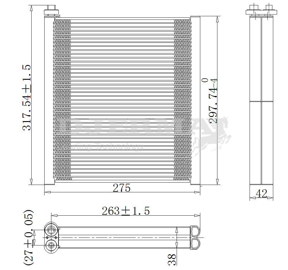 27280EH100 Universal Air EV939752PFC A/C Evaporator Core Evaporator Parallel Flow Uac for INFINITI M35 M45