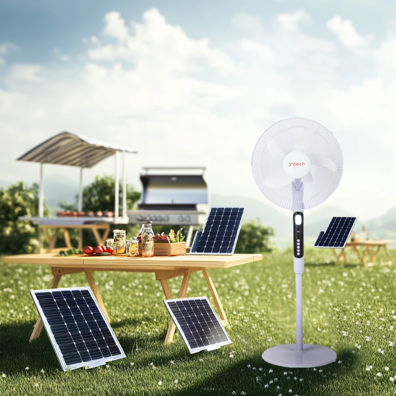 Solar fan kit solution with lithium battery for home