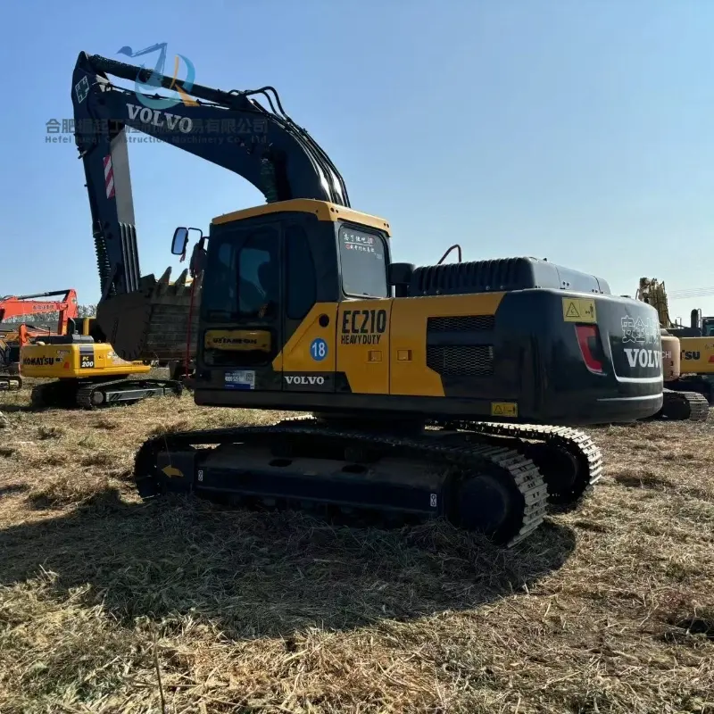 Powerful Second Hand Volvo EC210 Medium Excavator Sand Digging Machine Global Supply