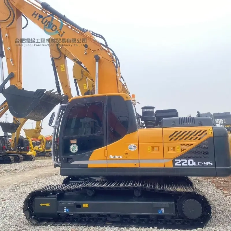 Hyundai 220 Excavator Model in the Large-Scale Engineering Field