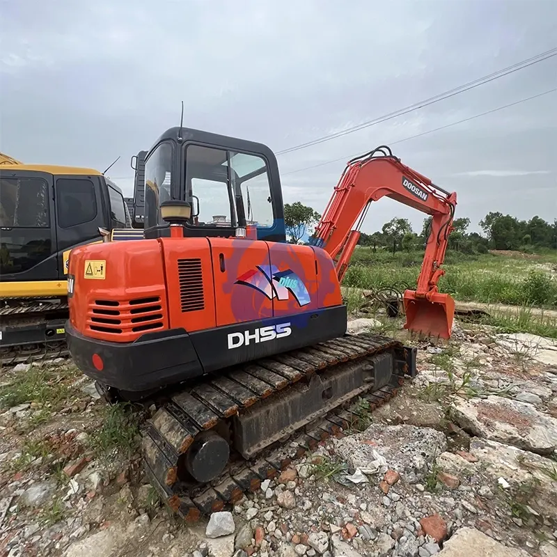 Small 5ton Original South Korea Digger Used Doosan DH55 Hydraulic Backhoe Crawler Used Mini Doosan Excavator