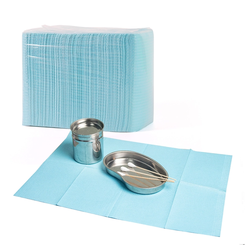 thumbnail image 2 of Crosstex Knee-Length Plastic Patient Apron – 27x44 Dental/Medical Bib Barrier, Blue 2 of 5