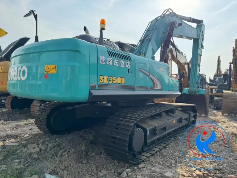 Großer 35 Tonnen gebrauchter Bagger Kobelco Sk350d Hydraulische Raupenbaggerausrüstung