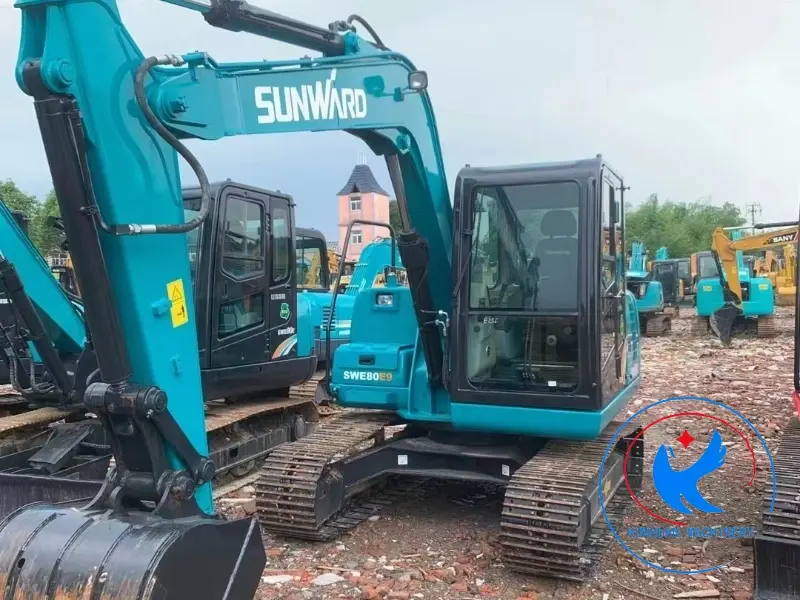 Powerful Used Sunward SWE80E Hydraulic Excavator