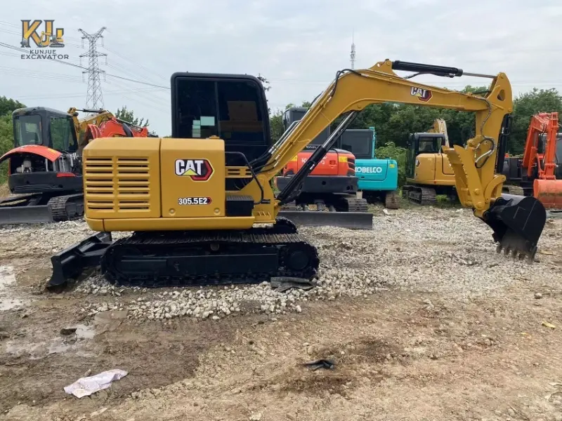 Second-hand caterpillar 305.5E2 Mini Machine 5.5T Auxiliary Hydraulics Trencher Attachment For Sale