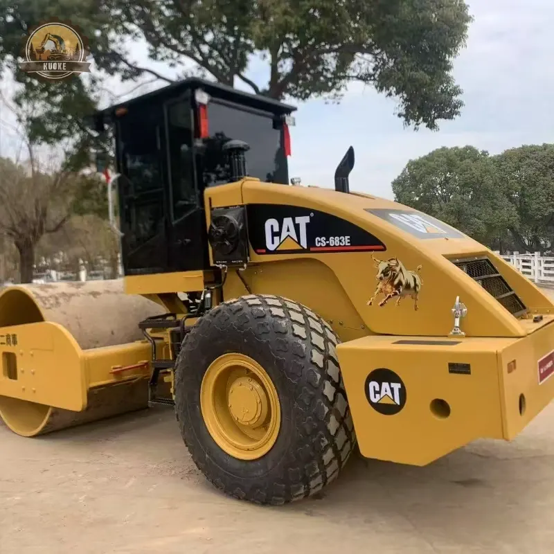 Used Cat CS-683E road roller low price durable second hand compactor machine (1)