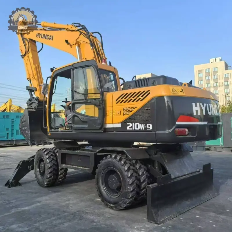 Used Hyundai 210W-9 wheel excavator high quality good performance second hand machine price