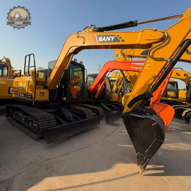 Used Sany SY75C small crawler excavator 90% new high quality machine price