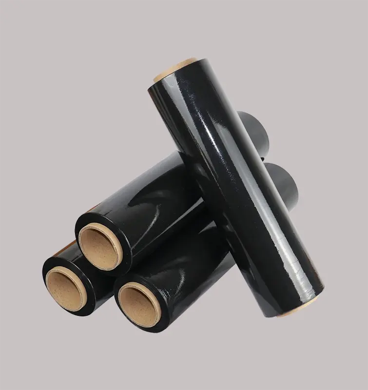 500mm Black Heavy Duty Hand Stretch Wrap Film - Puncture Resistant ROHS Compliant Pallet Packaging