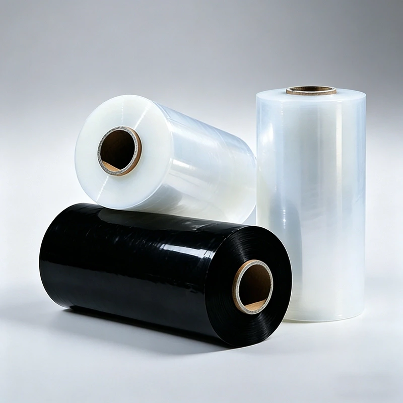 Filme de embalagem industrial automático, resistente e anti-perfura??o, em LLDPE, para encomendas em grande quantidade na fábrica (fornecimento B2B).