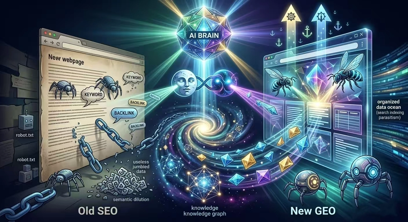 ChatGPT（通过OpenAI-SearchBot）和Gemini（通过Googlebot的增强版）是将网页视为一个动态知识库。