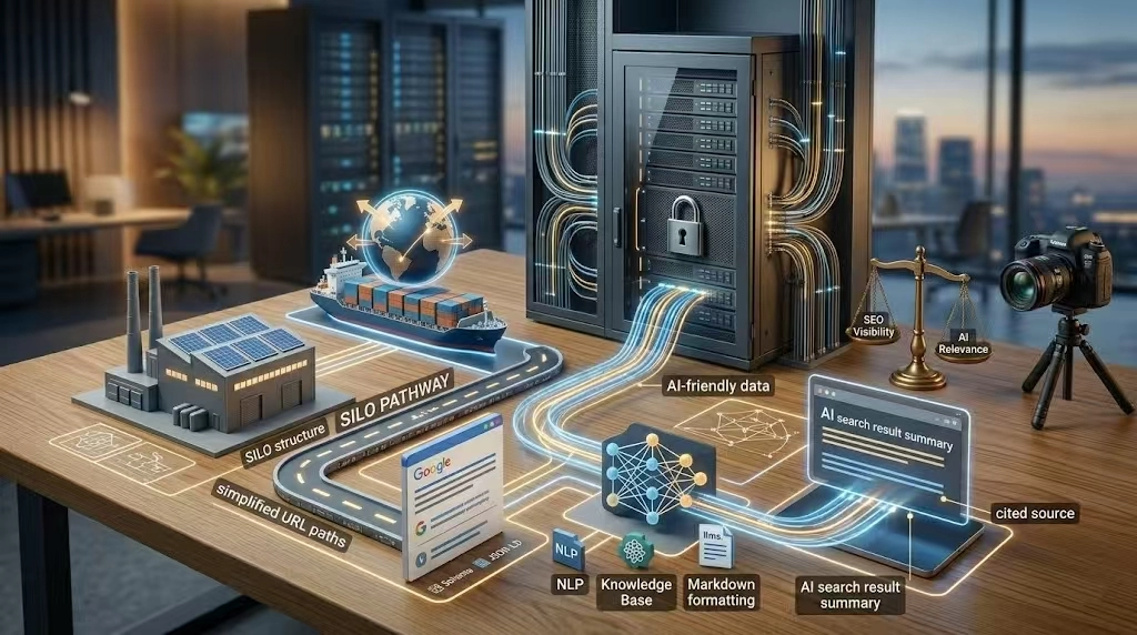 你的网站必须能在各大搜索引擎中被精准检索，并且在客户点进来的前3秒内，用极其直白的方式告诉他：你是谁，你的生产壁垒是什么，你能解决什么痛点。