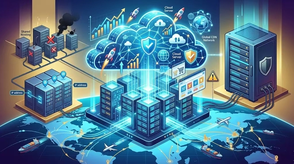 很多人都忽略了一点：服务器才是独立站的核心。它直接决定了网站的打开速度、抗攻击能力，以及谷歌的排名表现。那么，独立站服务器选择都有哪些呢？简单来说，目前独立站的服务器主要分为四大类：虚拟主机（SharedHosting）、VPS（虚拟专用服务器）、云服务器（CloudServer）以及独立物理服务器（DedicatedServer）。