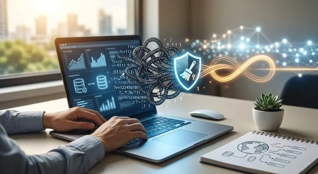 网站的首页或产品页面网址末尾，莫名其妙地多出了一串类似于 ?v=1234567890 的乱码字符串。这不仅让精心设计的网址显得非常杂乱，更潜藏着影响网站转化与排名的风险。