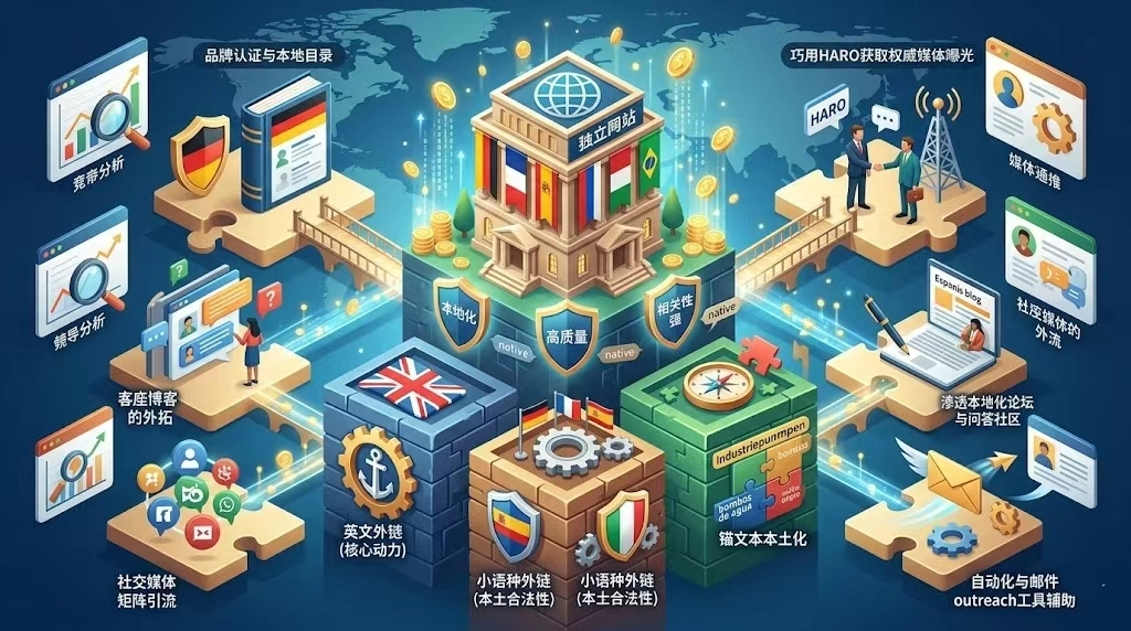 那么发外链的目的是什么？目的是：提升网站在目标语言地区的搜索引擎中的权威性与排名‌，同时避免被判定为垃圾链接。