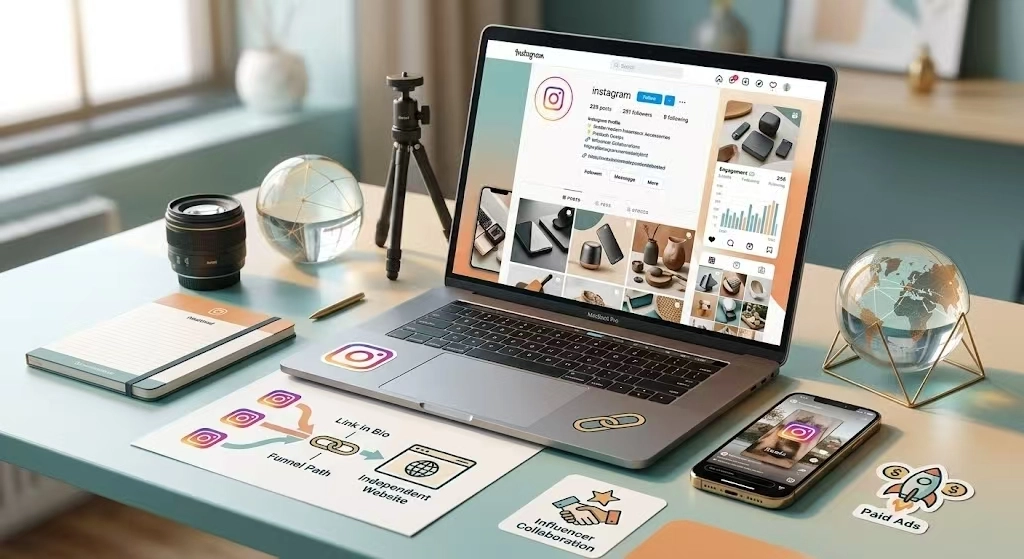 那么，独立站如何利用Instagram来引流呢？其核心在于：在主页里打造高转化入口、在内容策略方面提升曝光与互动、在社群运营上建立信任感，精准的广告投放和红人合作。