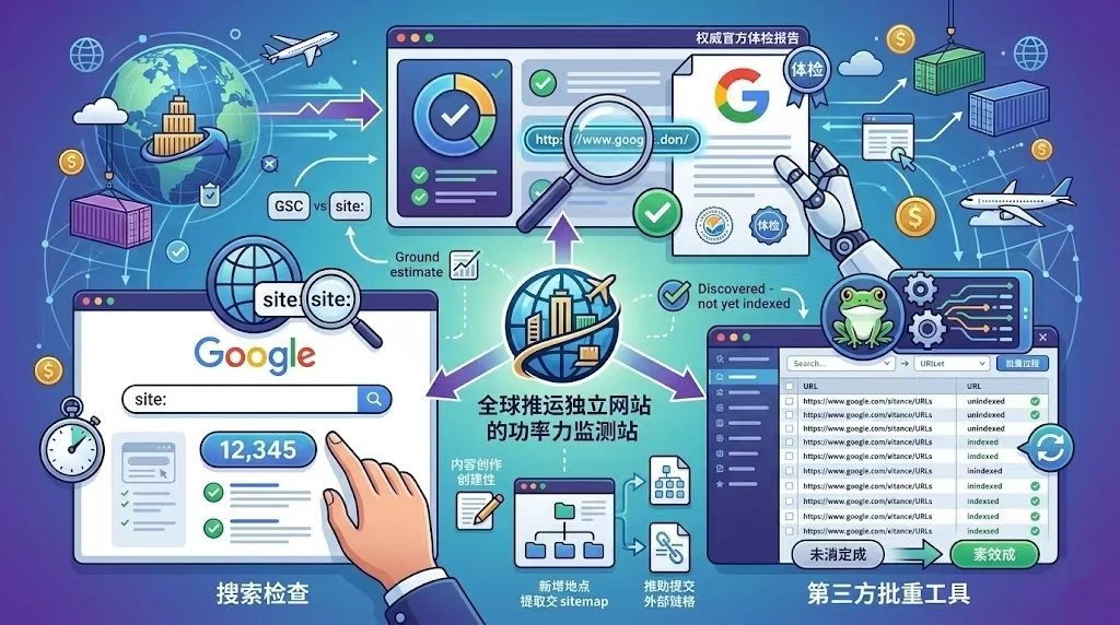 那么，独立站查询谷歌收录有哪些方法呢？简单来说，有三种方法：使用GoogleSearchConsole（GSC），这是最权威的方法；使用site:指令快速自查、利用第三方批量查询工具。