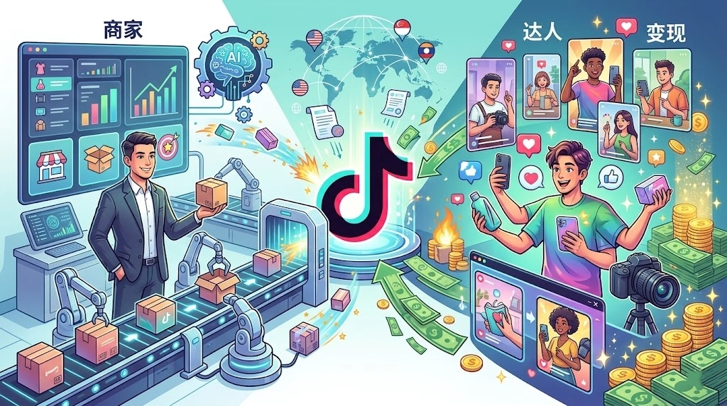 TikTok Shop联盟营销为跨境电商打通了变现闭环：商家能以纯佣金模式零风险撬动海量流量，而内容达人则依托零库存机制实现了高效变现。