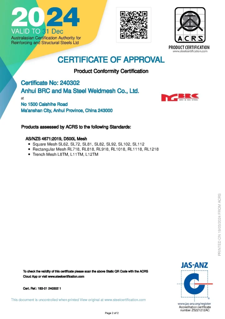 MGBRC's MESH & WIRE Certified by ACRS