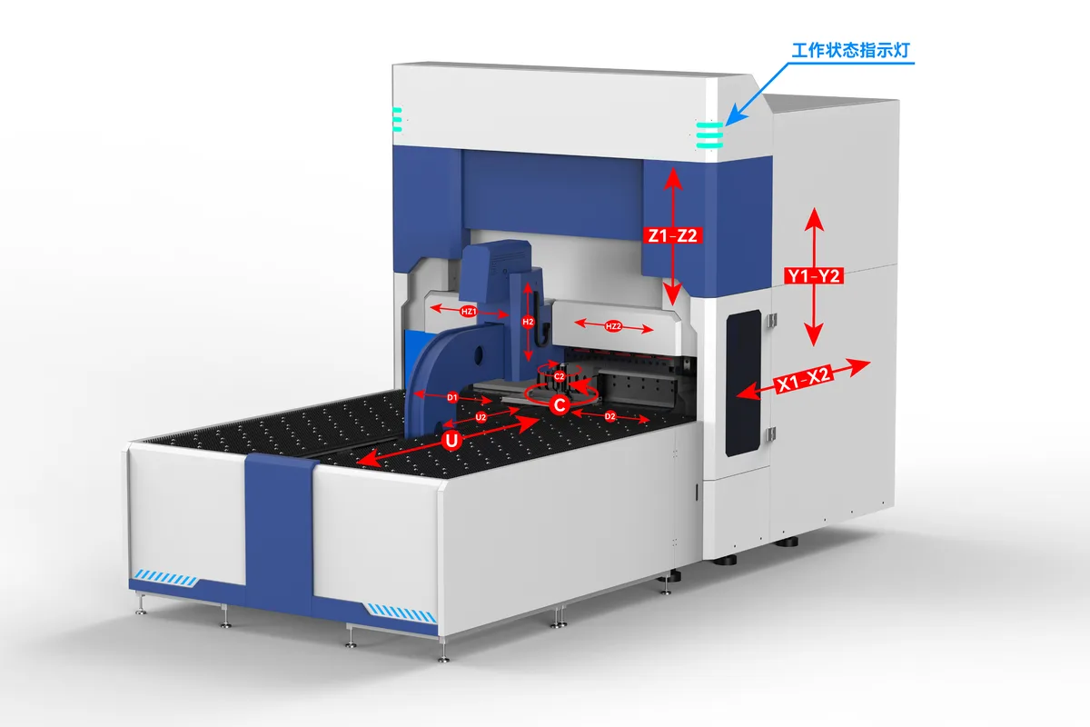 2500 type panel bending machine axis direction diagram