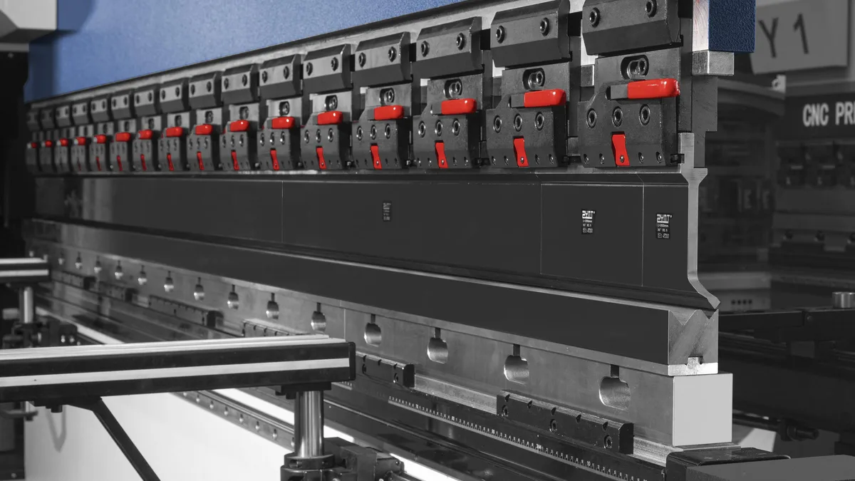 Tandem press brake machine punches and dies