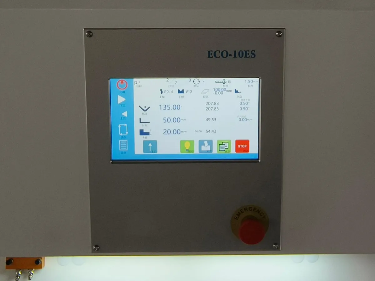 Electric press brake machine bending control system
