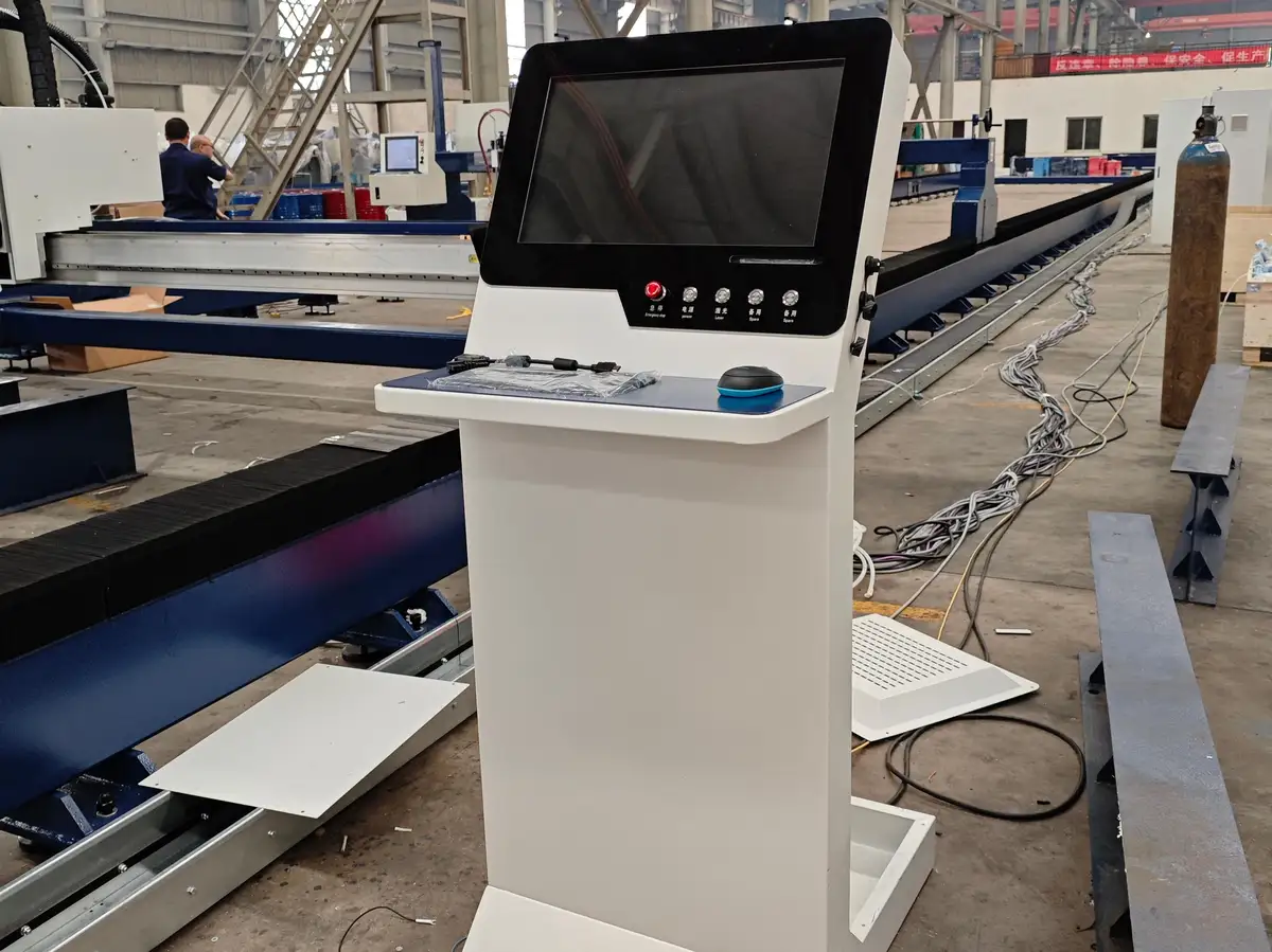Ground rail laser cutting machine control system