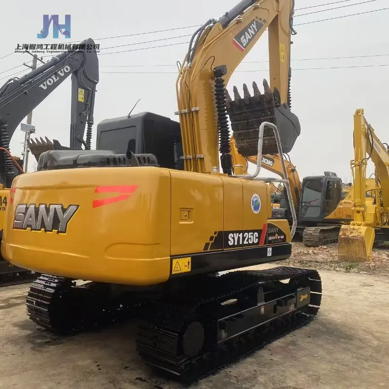 Second Hand Sany SY125c Medium Crawler Excavator Powerful Sand Digging Equipment For Sale
