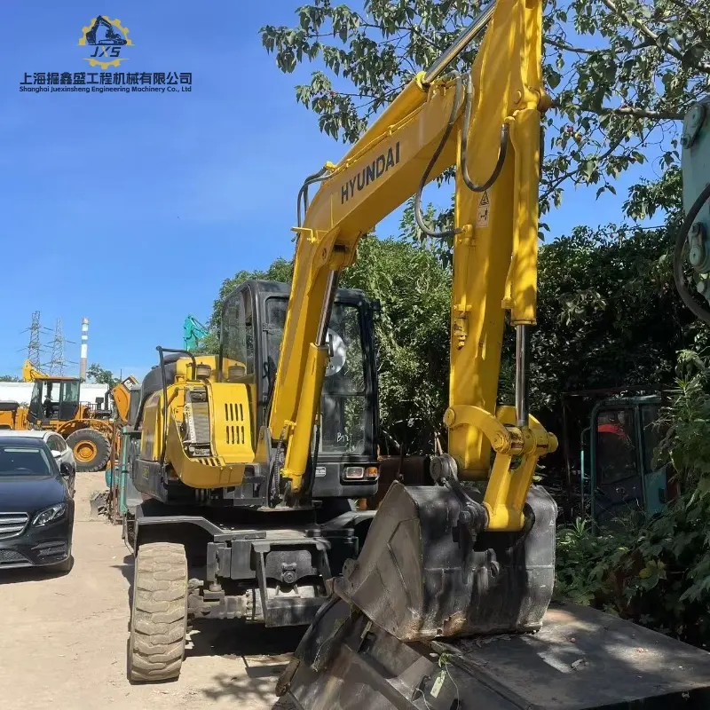 Compact Hot Sale Used HYUNDAI 60W-7 Mini Wheeled Excavator for Sale