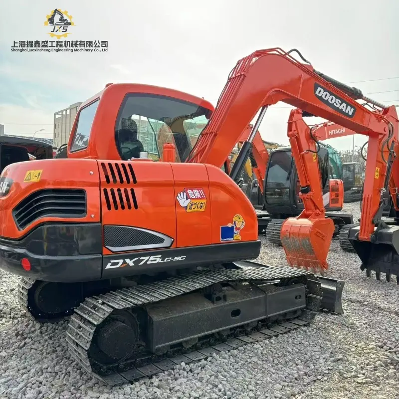 Good Condition Low Price Second-hand DOOSAN DX75LC-9 Compact Hydraulic Excavator Equipment for Sale