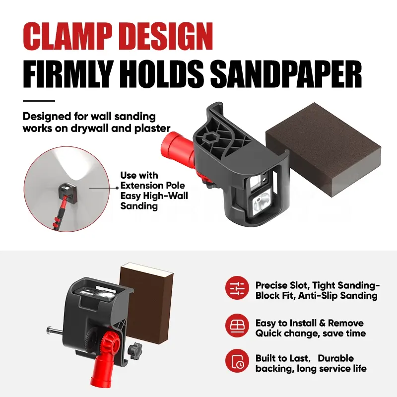 Battery powered hand sander with LED lights for drywall putty wall sanding