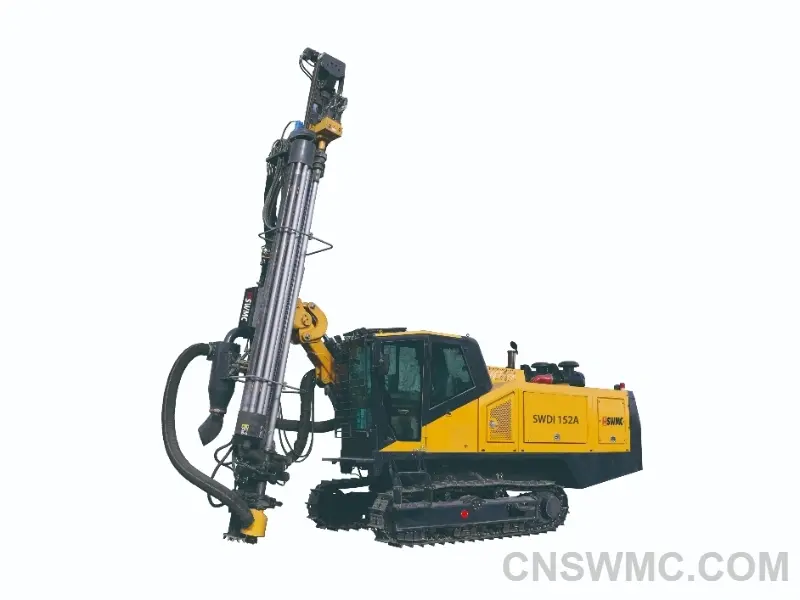 SWMC-SWDI 152A-DTH is a full hydraulic surface drilling rig with cab, automatic rod changer and dust removal system. It is siut for open