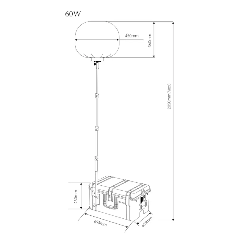 Lámpara de globo con estuche de 60 W