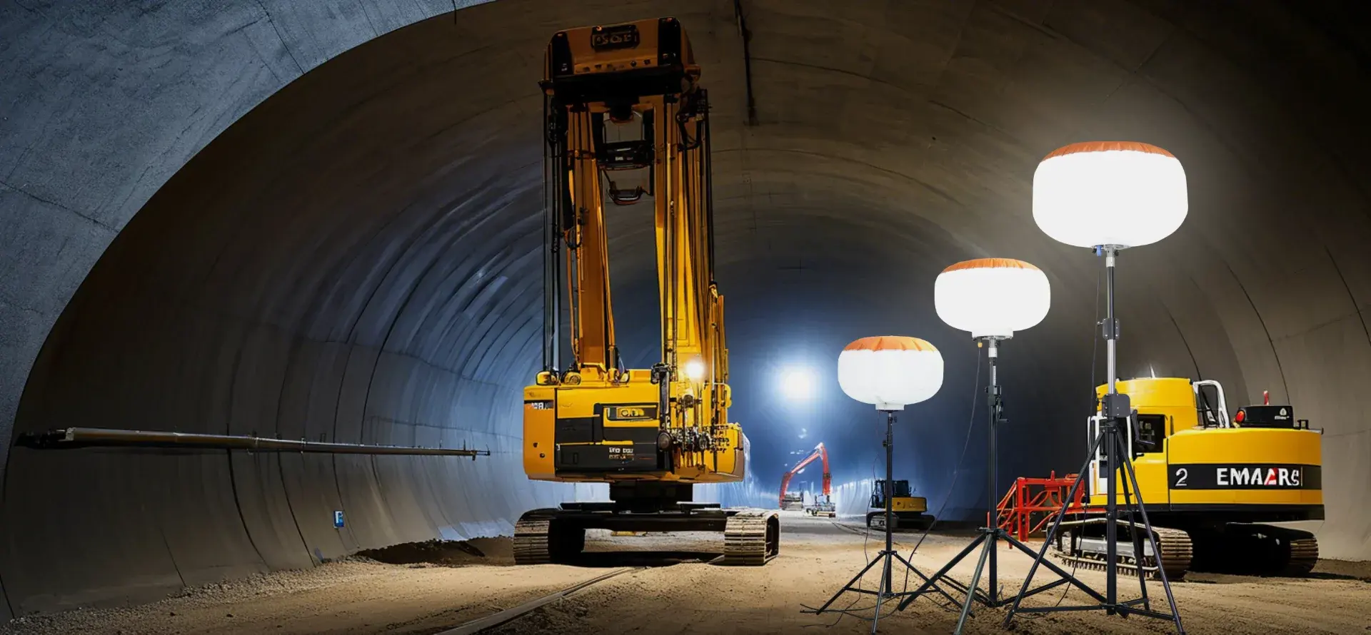 LED-Ballon-Lichtturmbeleuchtung auf der Baustelle