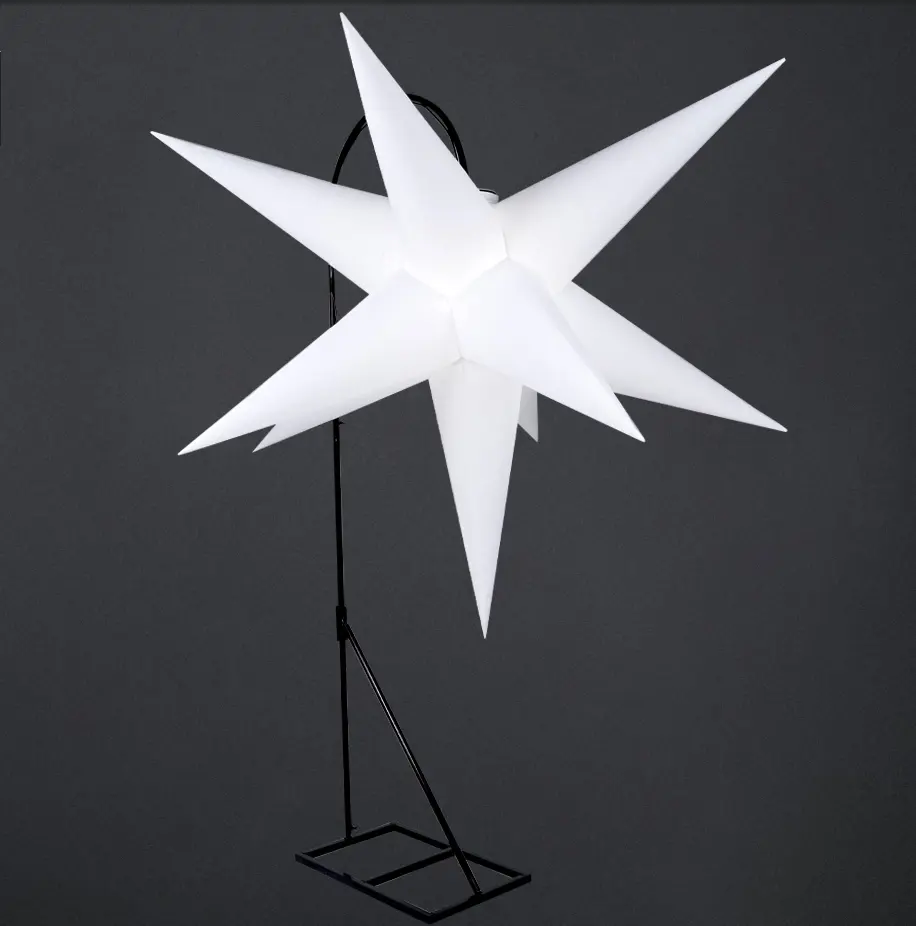 Estrelas infláveis de LED multicoloridas penduradas para decoração de iluminação de veado