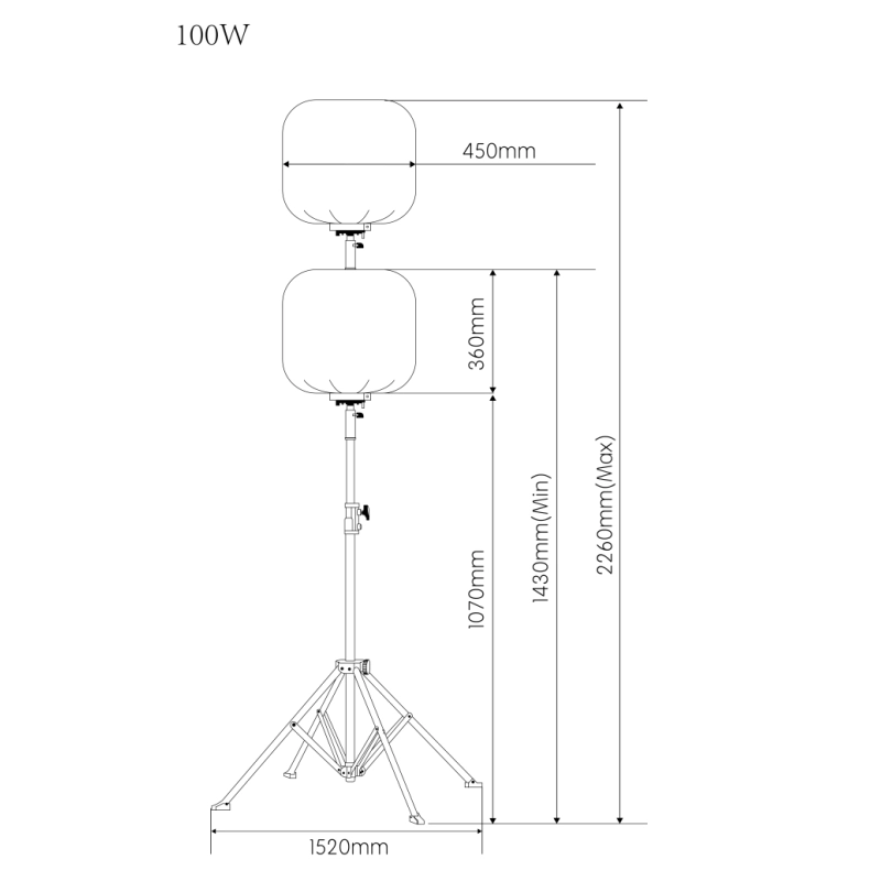 Torre de iluminação Mini Balão de 100 W